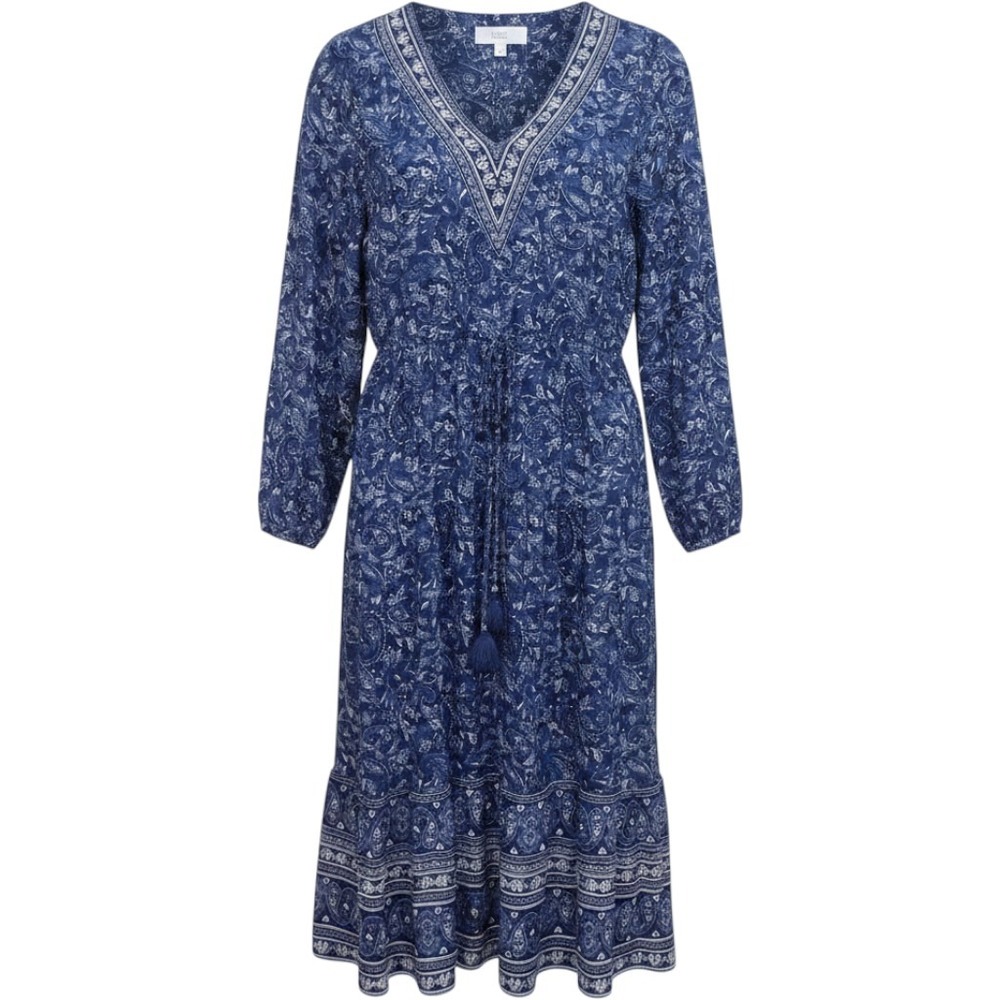 Lucky Brand Women's Long Sleeve Paisley Print Tiered Dress Boho‎ Size S /#9073